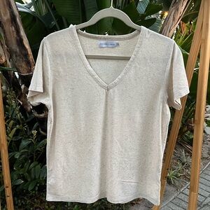 Sincerely Jules Spade V Neck Tee - Neutral Women's Top